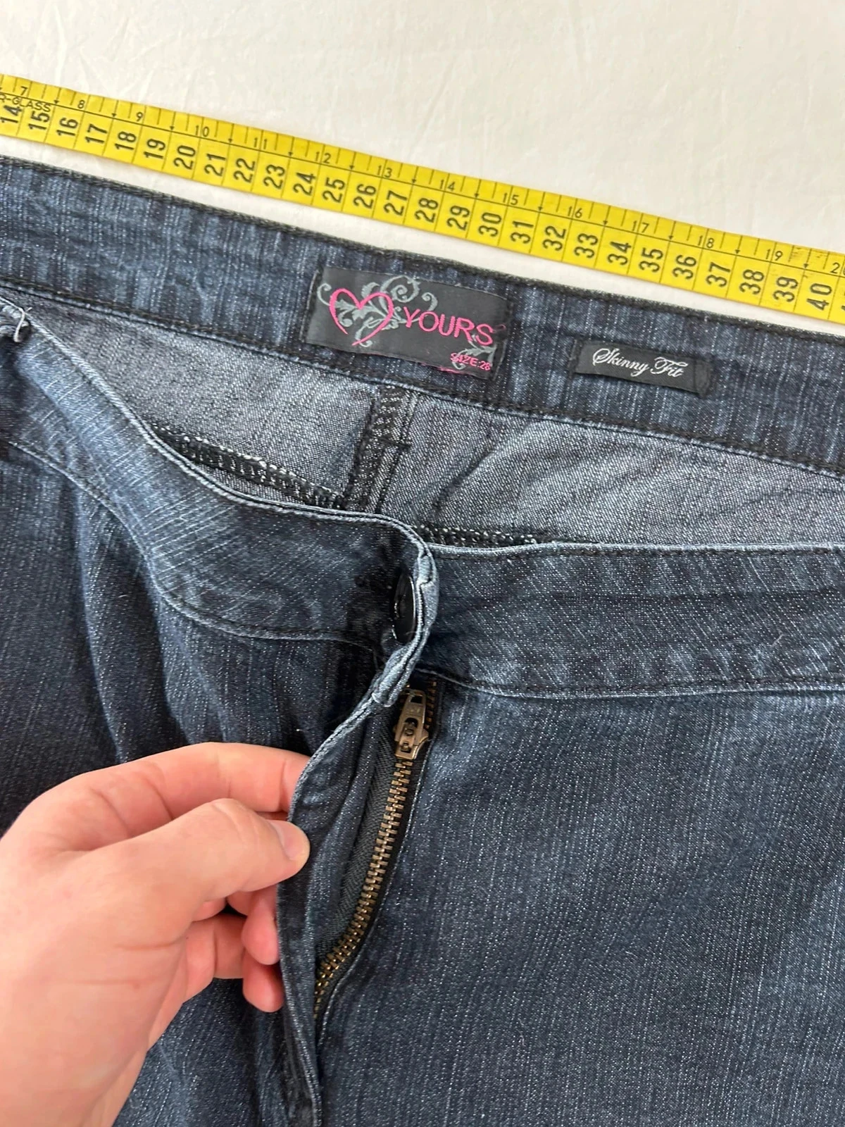 Zwarte grote vintage jeans love yours – photo 9